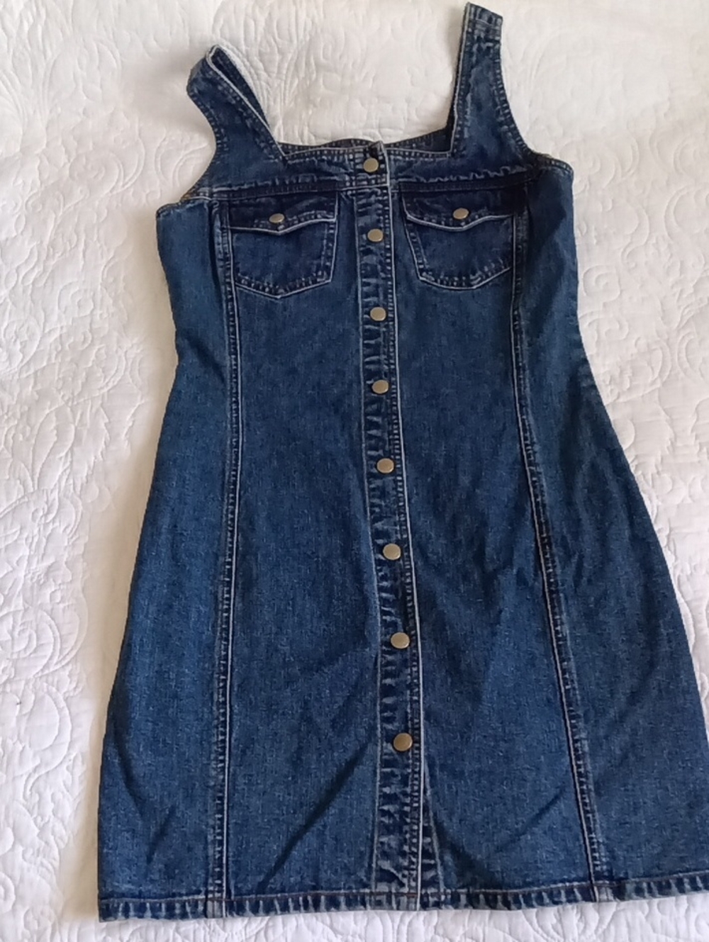 Vintage Esprit Cotton Denim Button-Front Dress